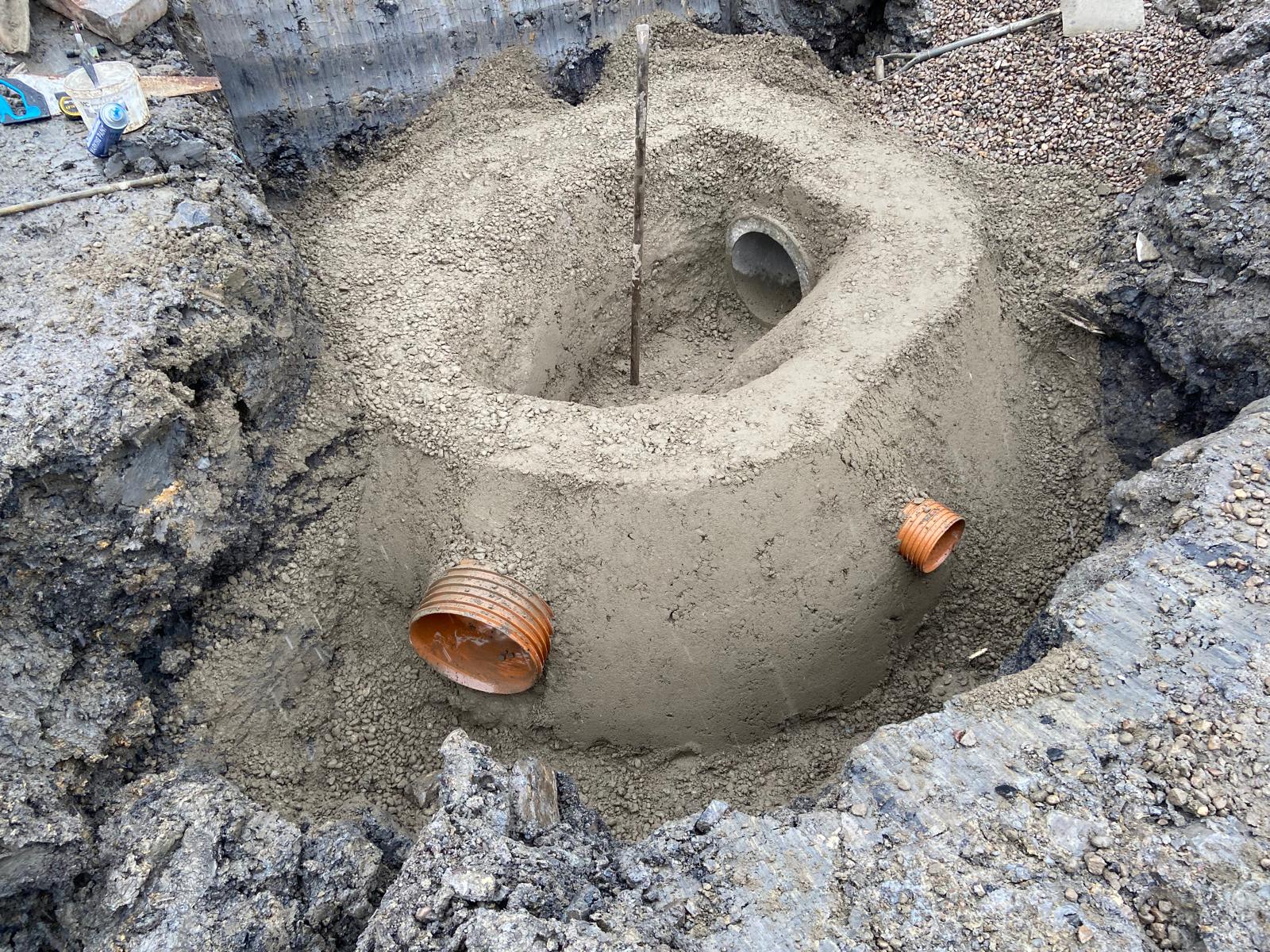 Construction site excavation